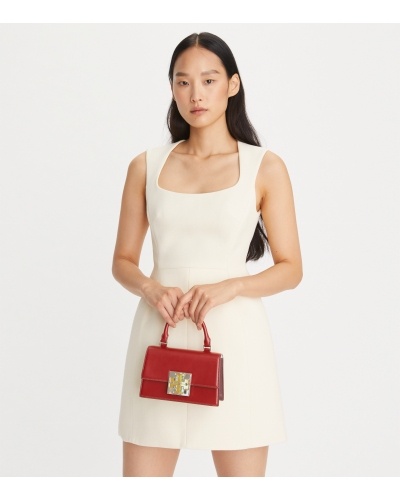 Tory Burch Bon Bon Leather Tote Bag In Red