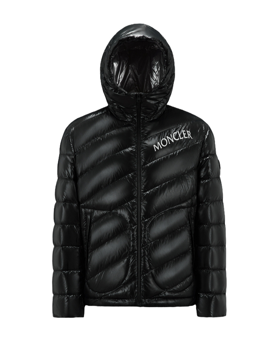 Moncler Shama Logo-print Quilted Puffer Jacket In Black