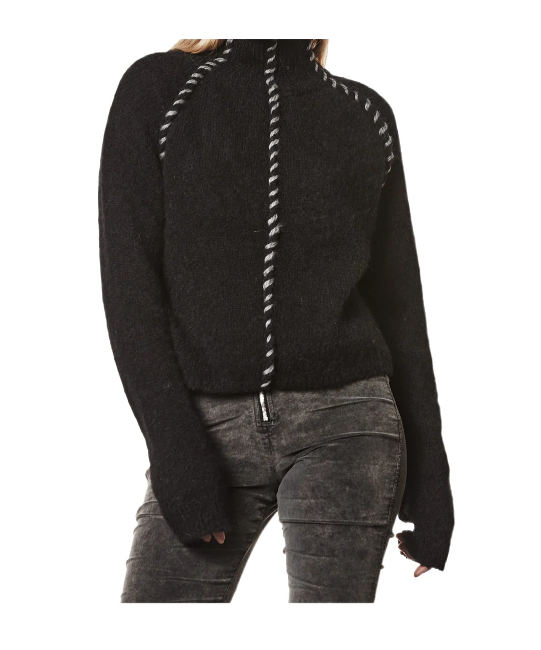Thom Krom High-neck Braided-detail Sweater In Black