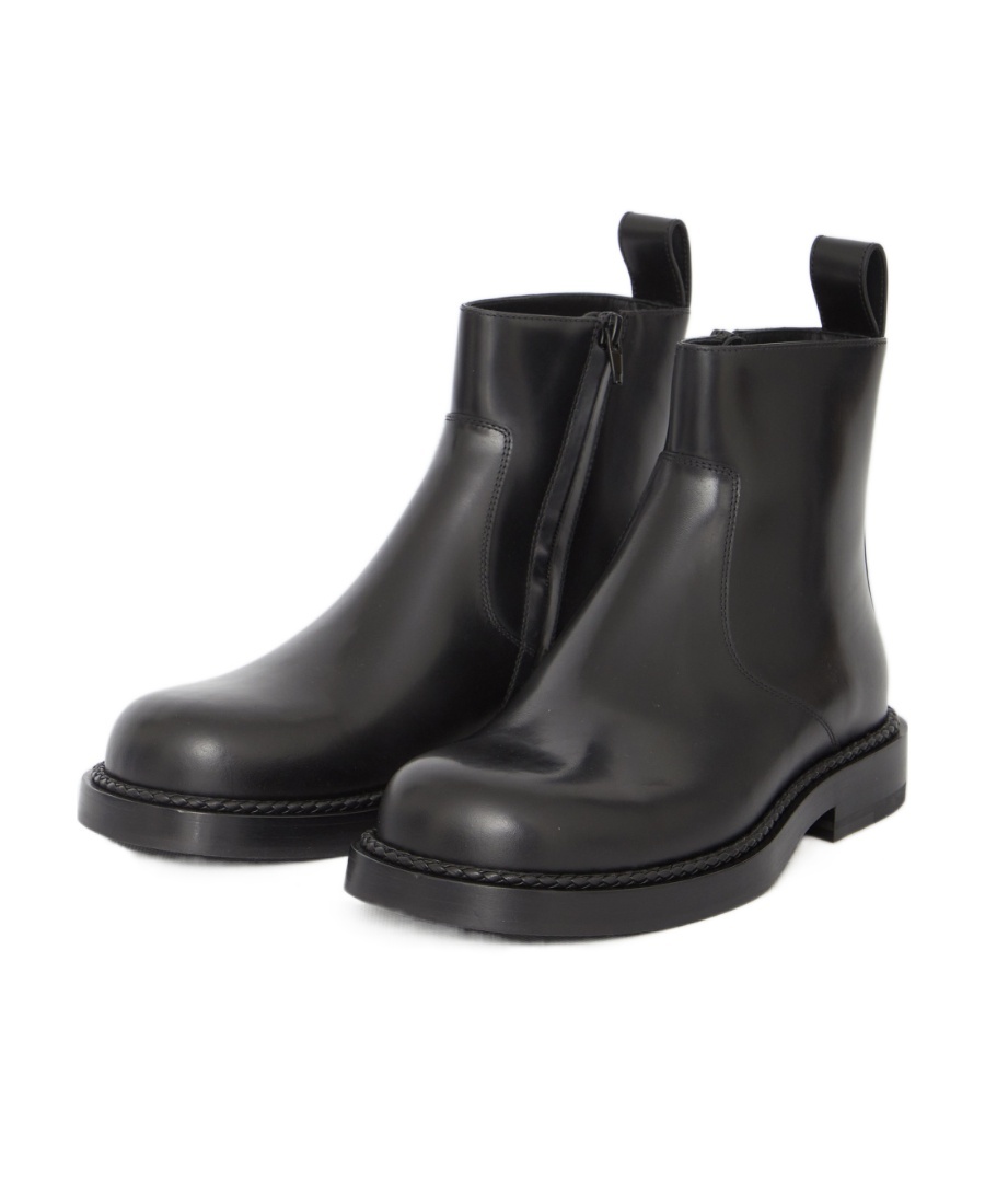 Bottega Veneta Leather Ankle Boots In Black