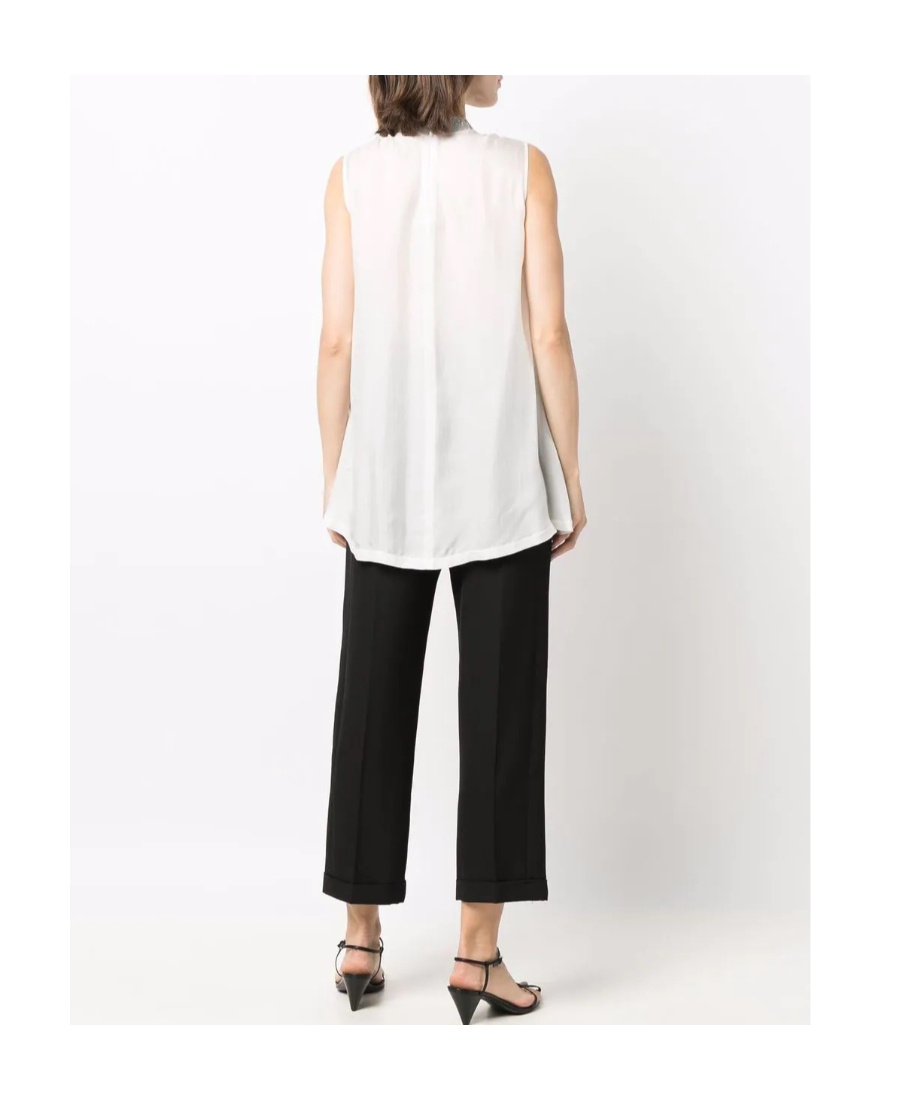 Shop Fabiana Filippi Rhinestone-embellished Blouse In White