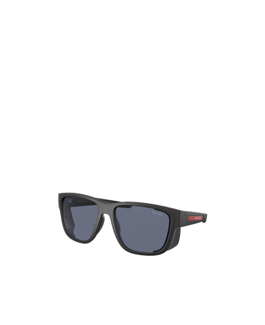 Prada Linea Rossa Logo Sunglasses In Black