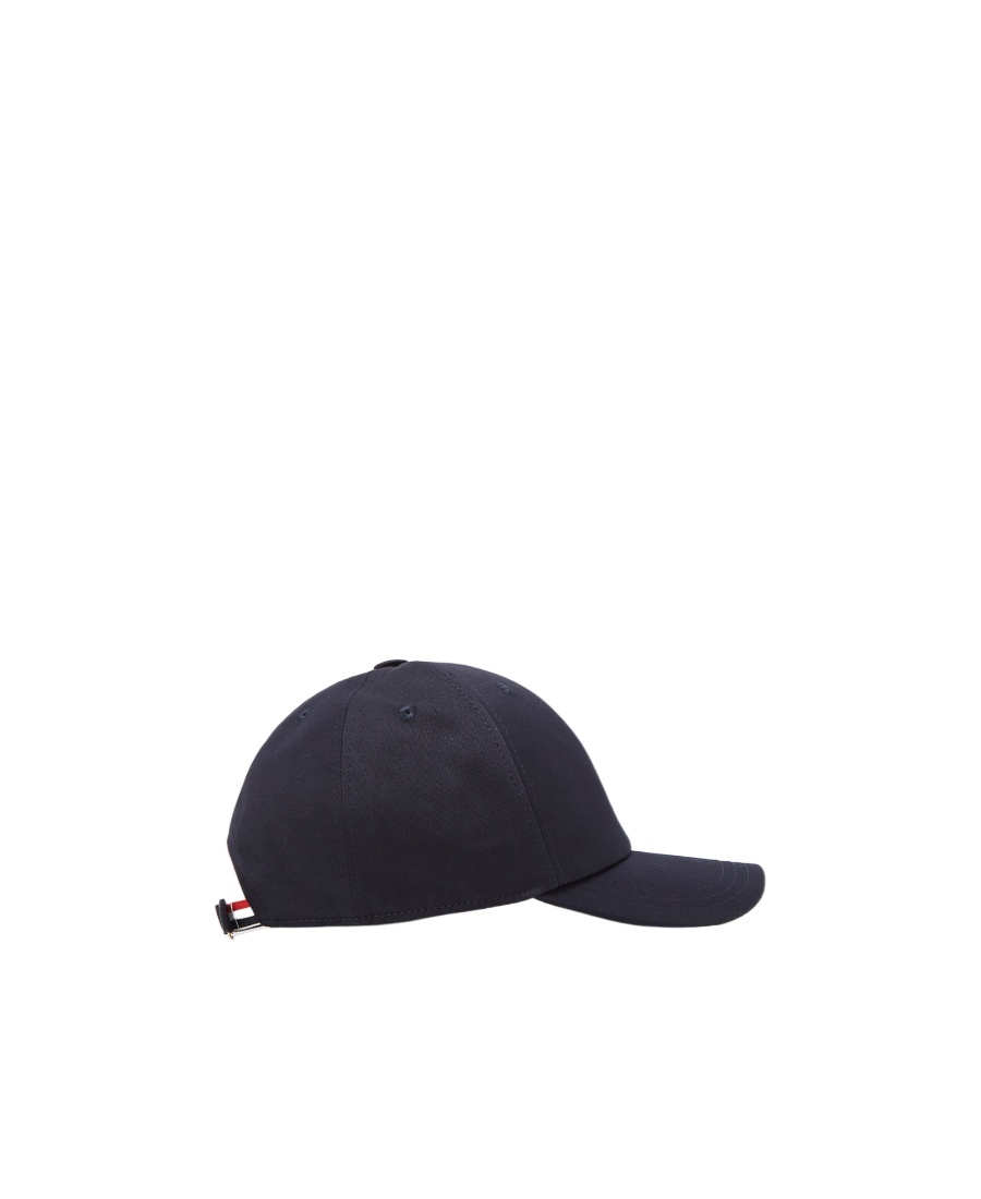 THOM BROWNE COTTON TWILL BASEBALL CAP