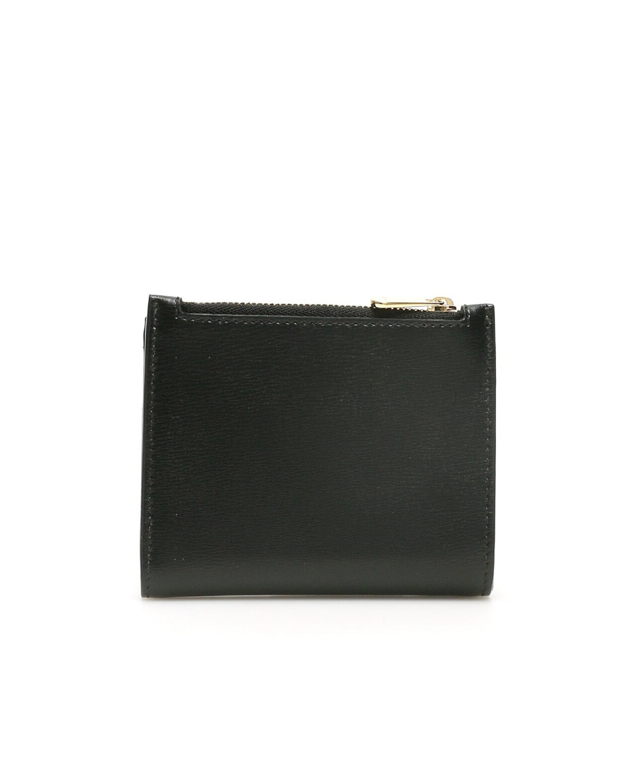 Ferragamo Hardware Gold Small Wallet In Black