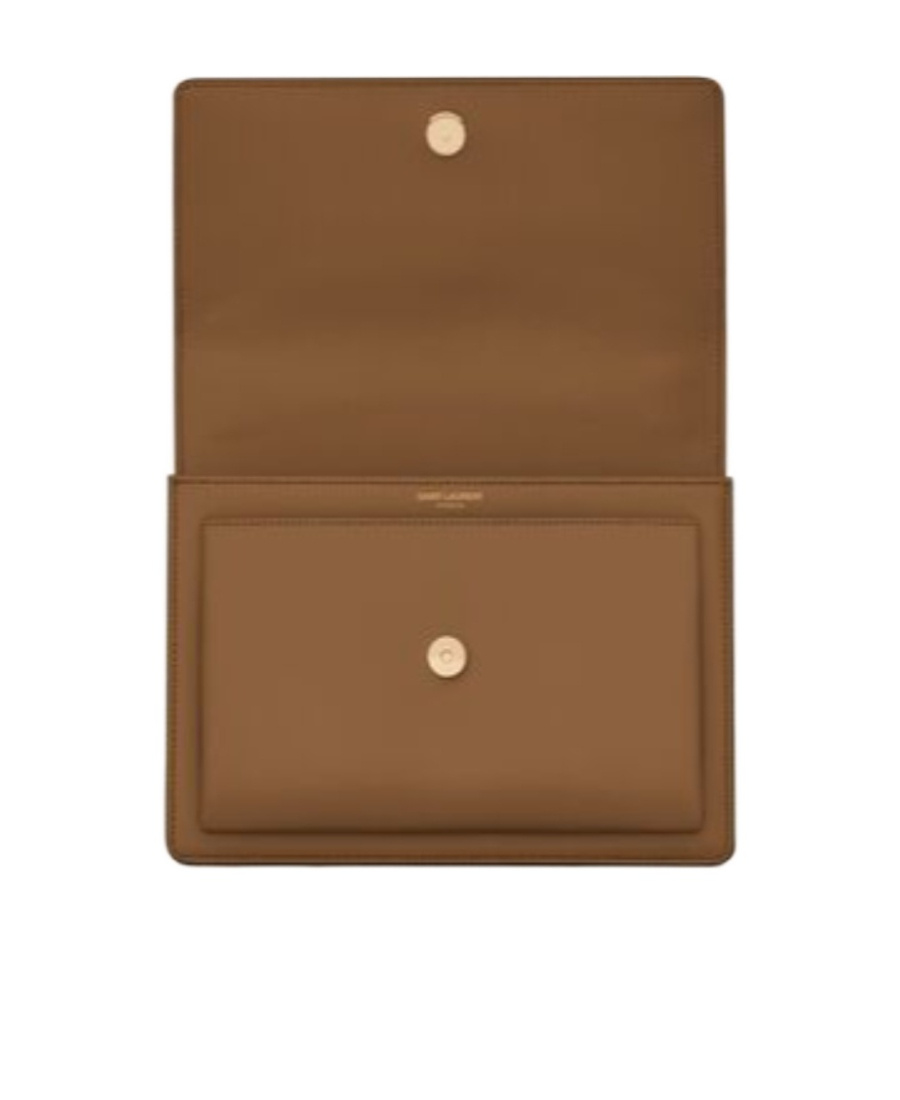 Saint Laurent Sunset Chained Medium Shoulder Bag In Brown