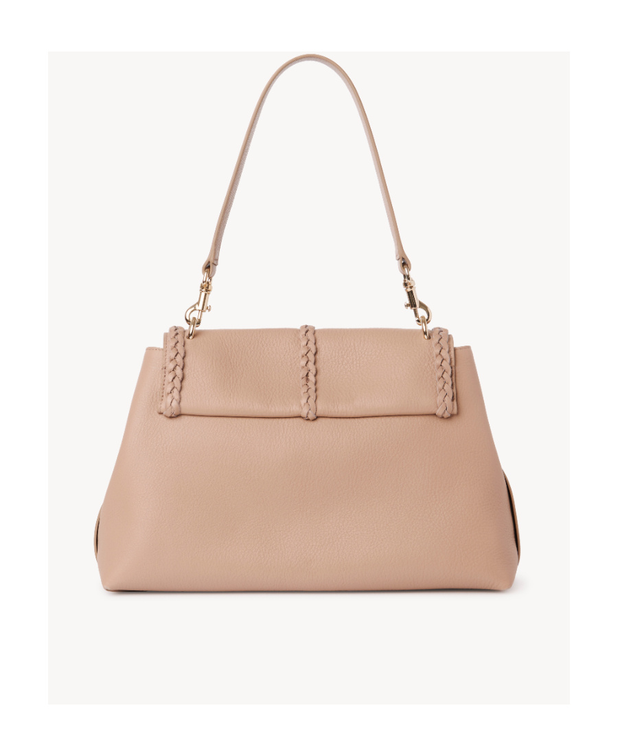 Chloé Medium Penelope Leather Shoulder Bag In Nude