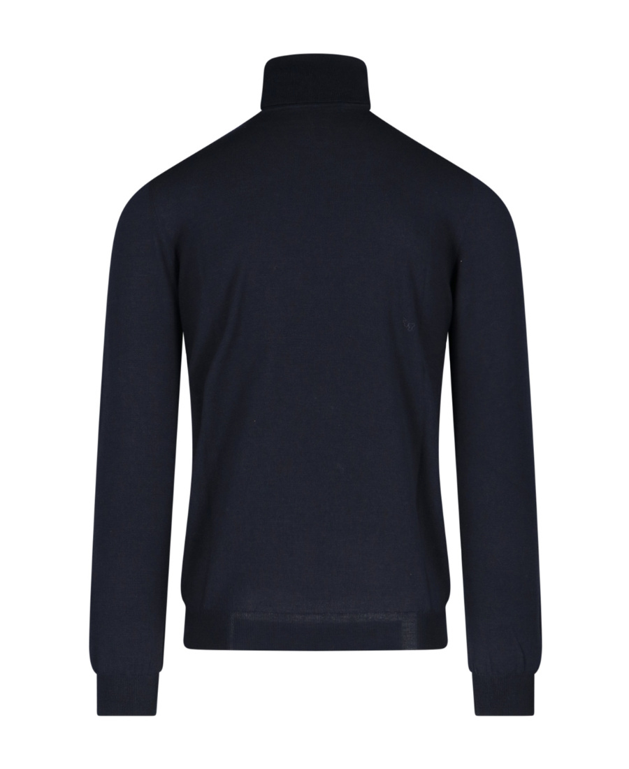 Zanone Roll-neck Virgin Wool Blend Jumper In Black