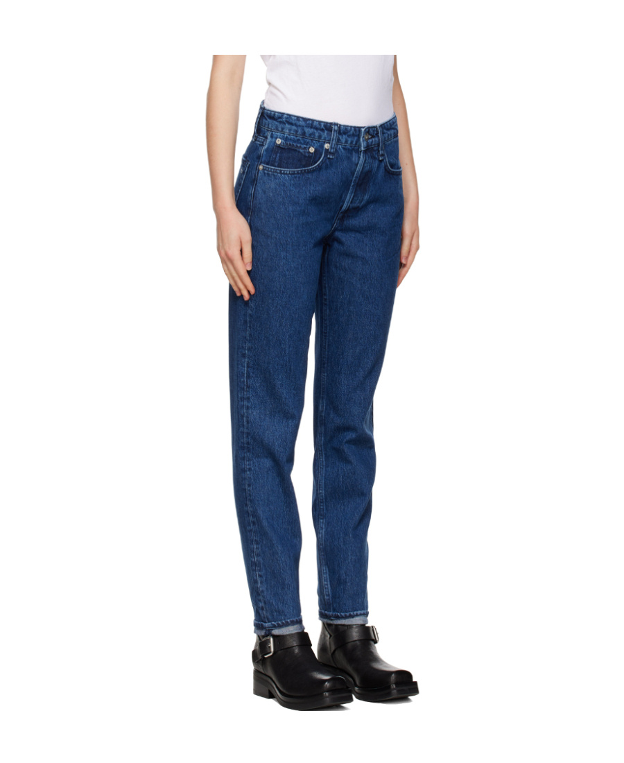 Rag & Bone Cotton Tapered Jeans In Blue