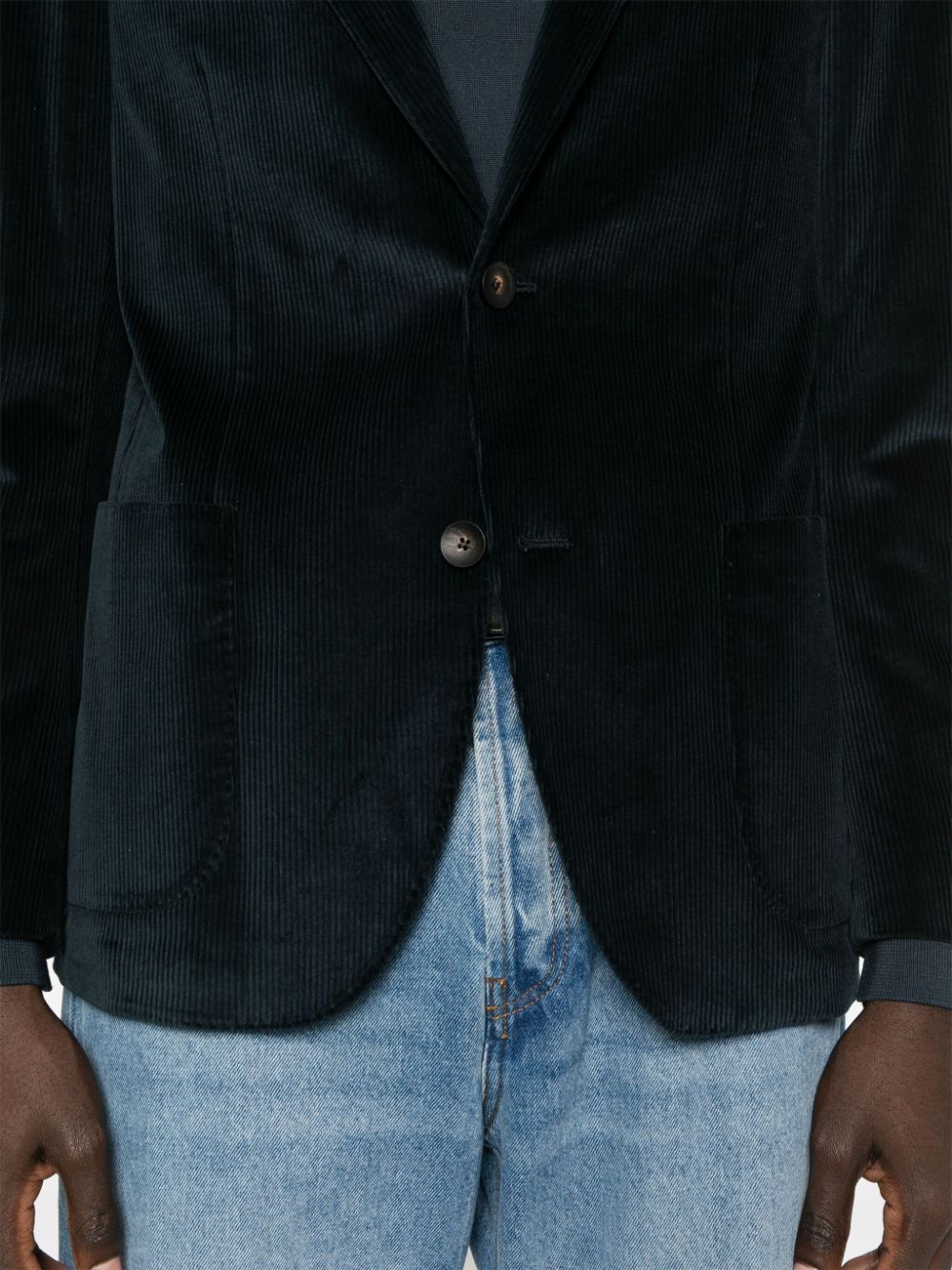 Lardini Velvet Blazer Jacket With Tailored Fit And Classic Notch Lapels In Black
