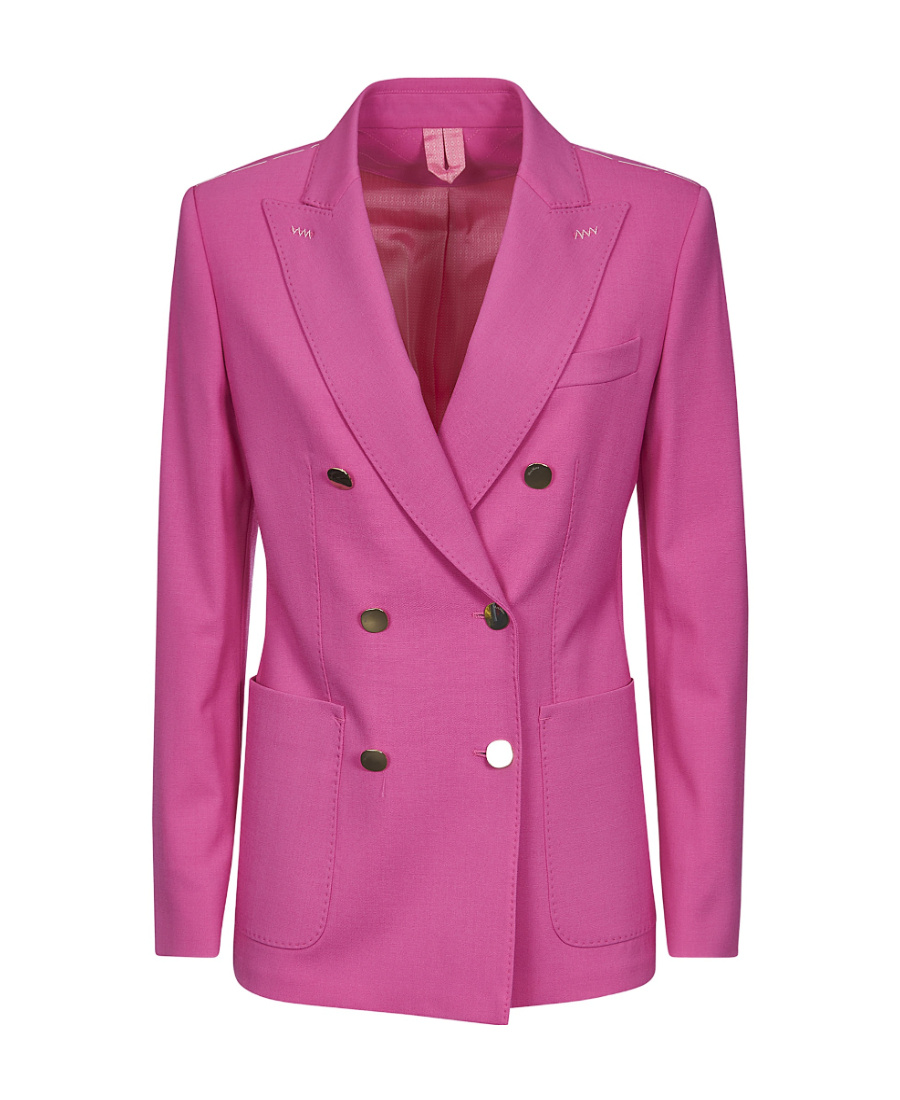 Max Mara Double-breasted Tailored Blazer In Pink