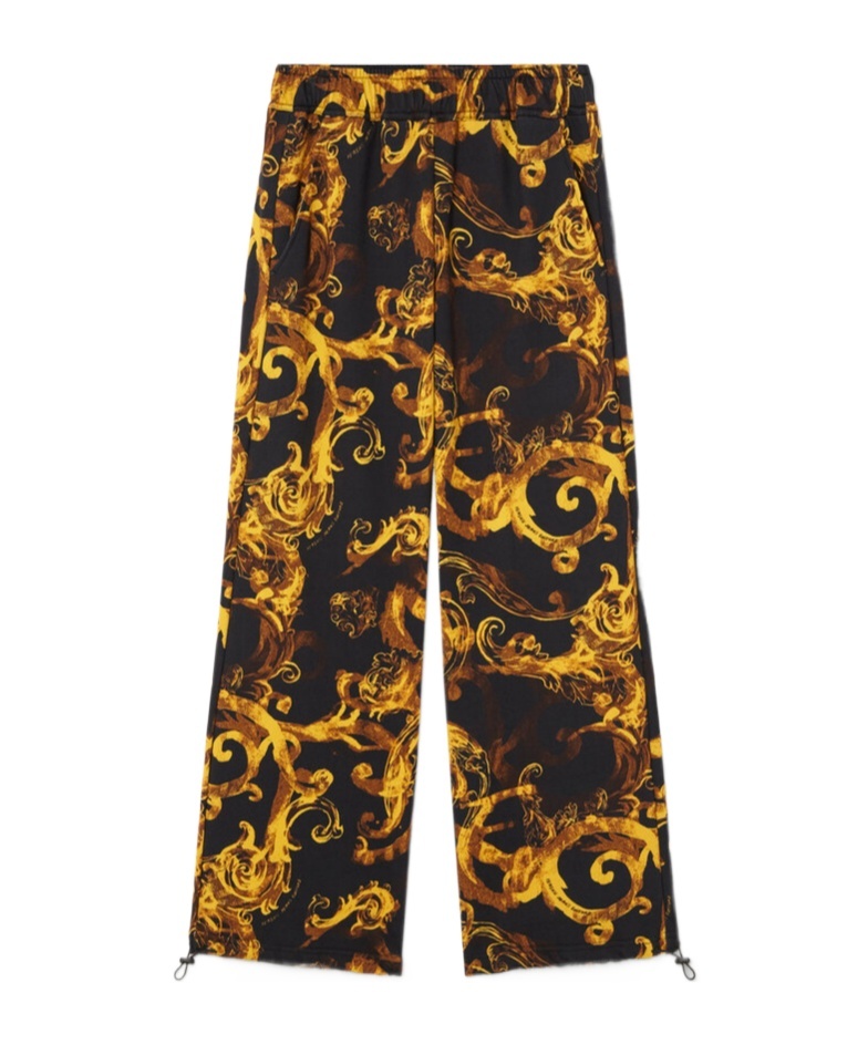 Versace Pattern Printed Casual Pants In Black