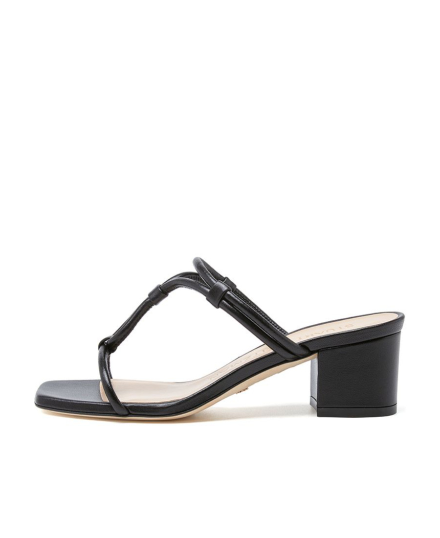 Stuart Weitzman Black Thick-heeled Sandals In Black