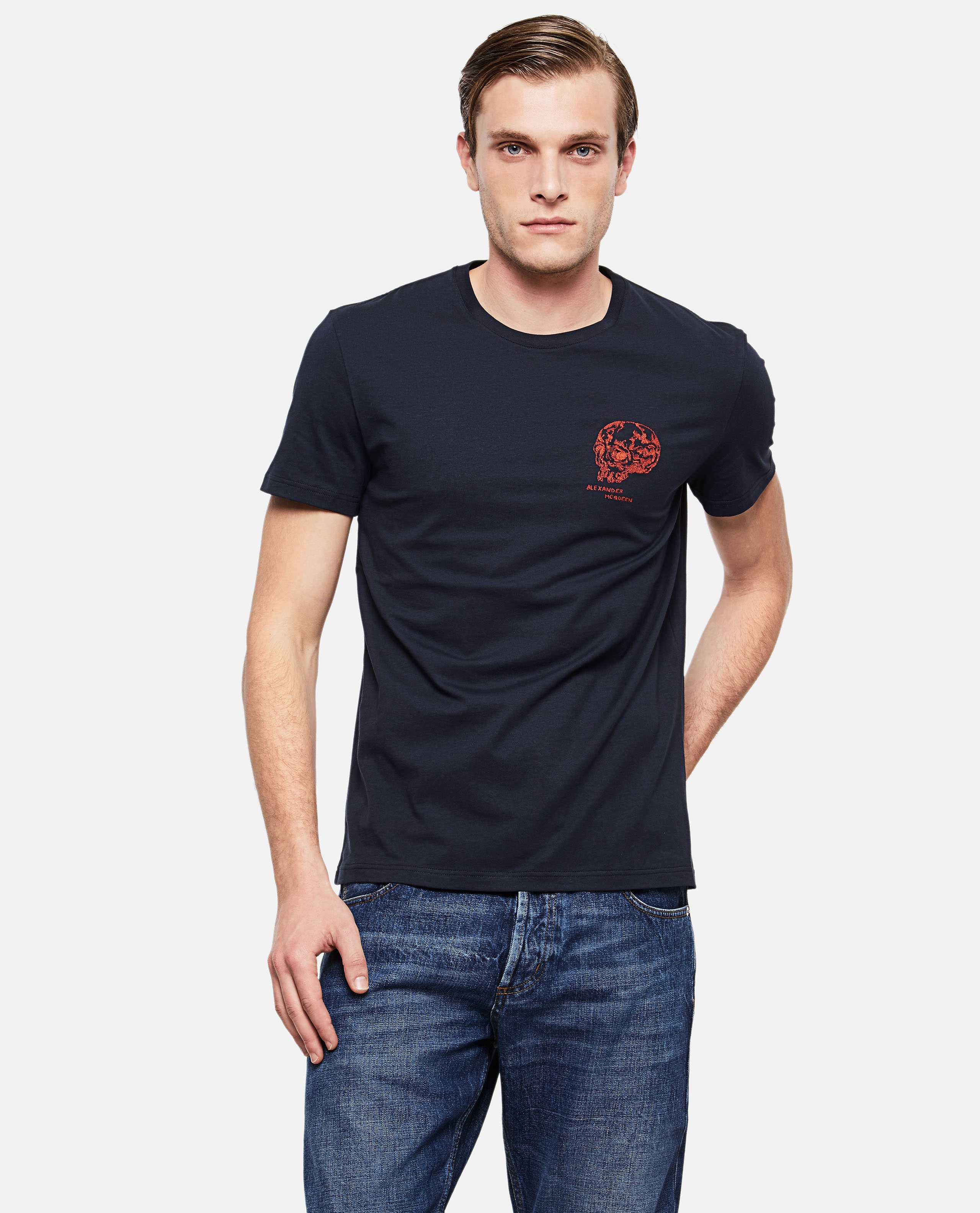 Alexander Mcqueen Short-sleeved T-shirt In Blue