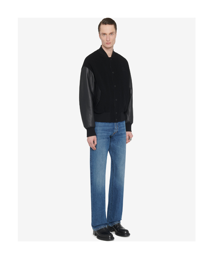 Alexander Mcqueen Seal-appliqué Bomber Jacket In Black