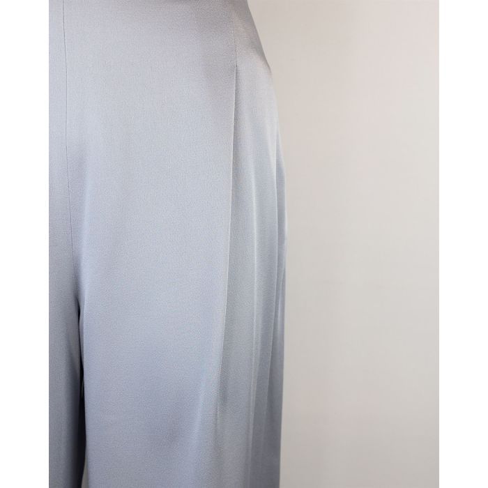 Max Mara Wide Trousers In Gray Enver Satin In Gray