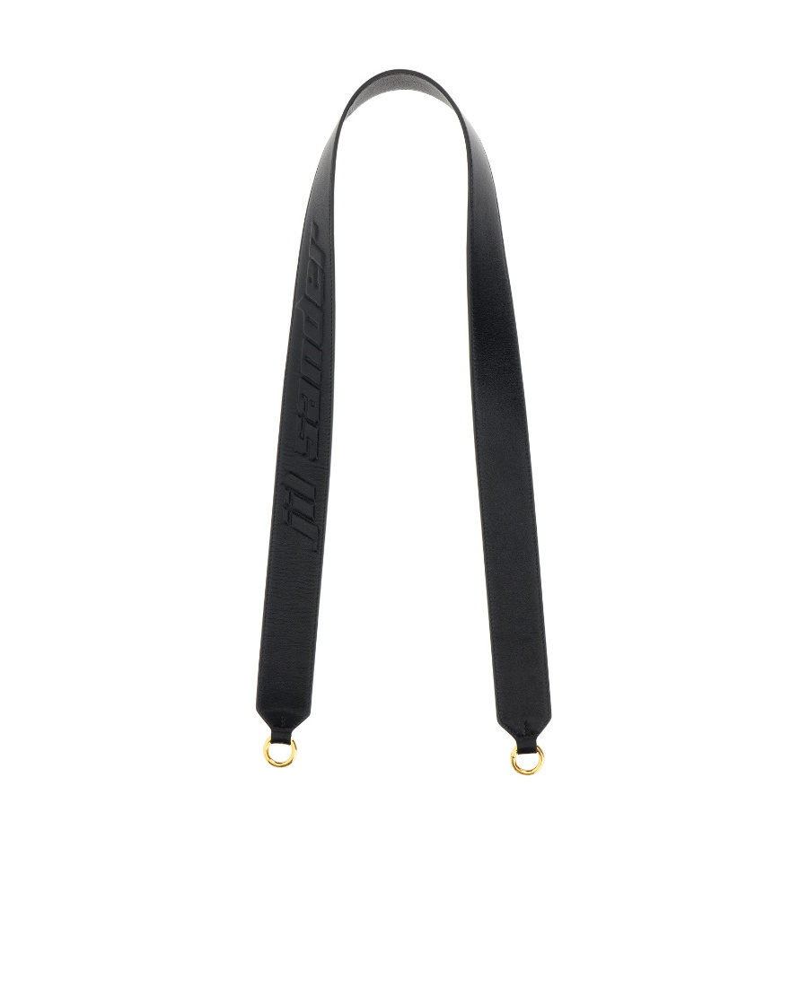 Jil Sander Logo Embossed Bag Strap In Black