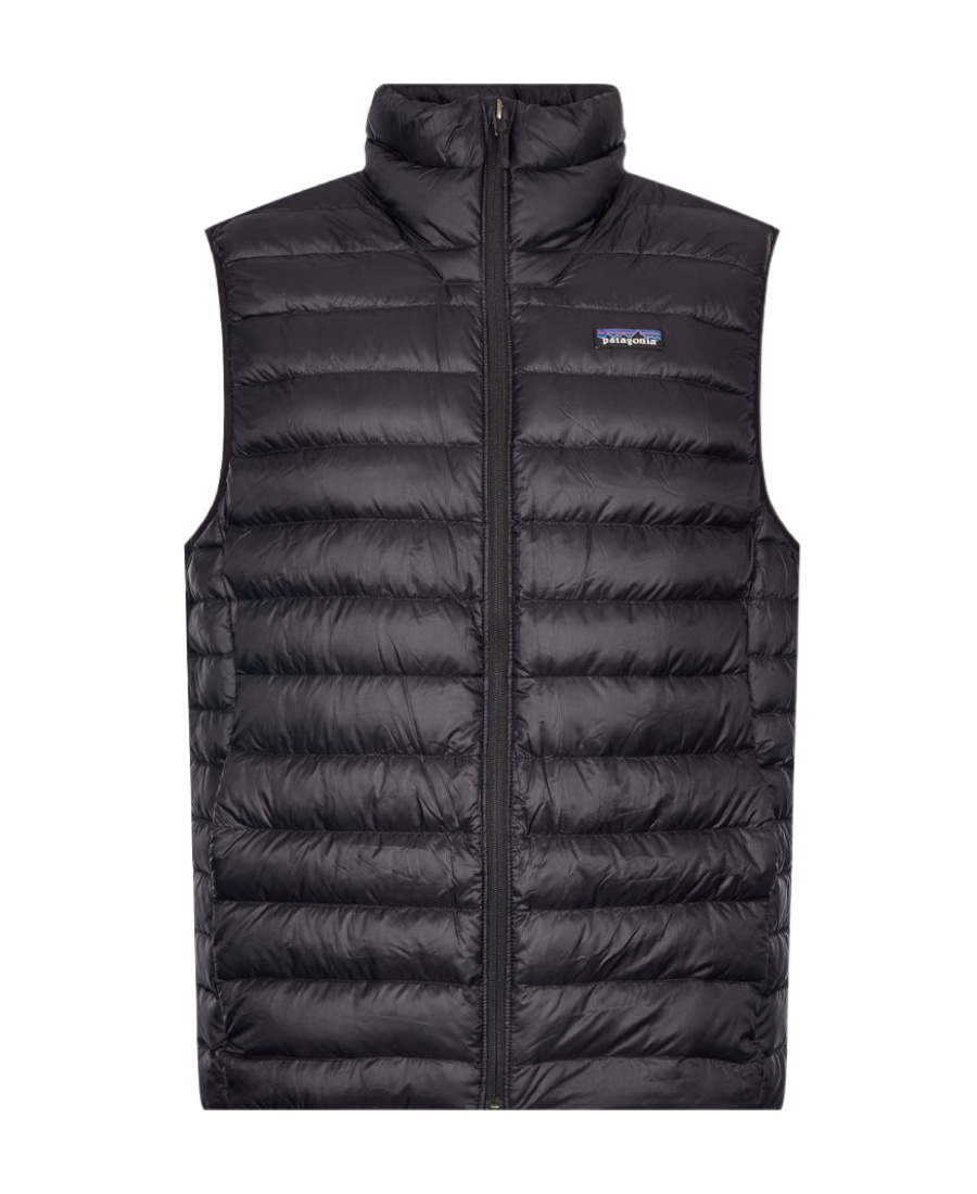 Patagonia Logo-patch Feather-down Gilet In Black