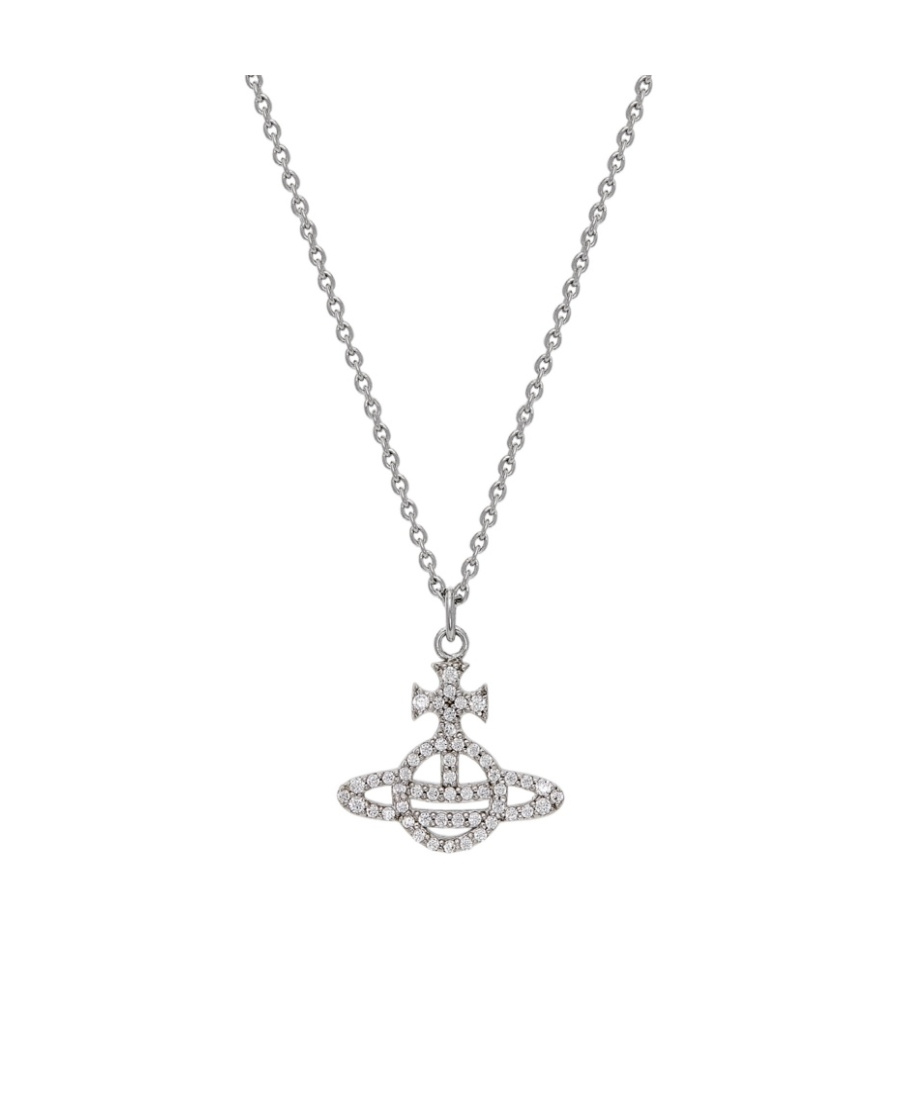 Vivienne Westwood Logo Necklace In Gray