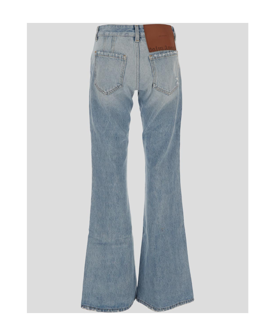 Palm Angels Low-rise Bootcut Jeans In Gray