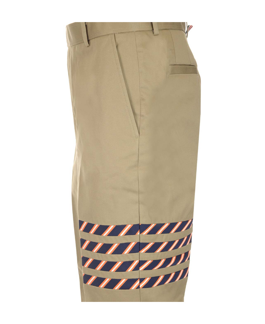 Thom Browne Seamed 4-bar Unconstructed Chino Trouser In Nude