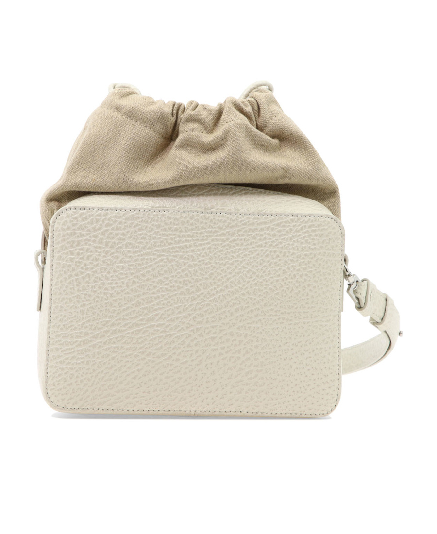 Maison Margiela Grained Leather Shoulder Bag In Gray