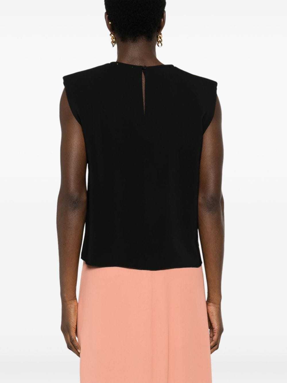Shop Forte Forte Crepe Cropped Blouse In Black