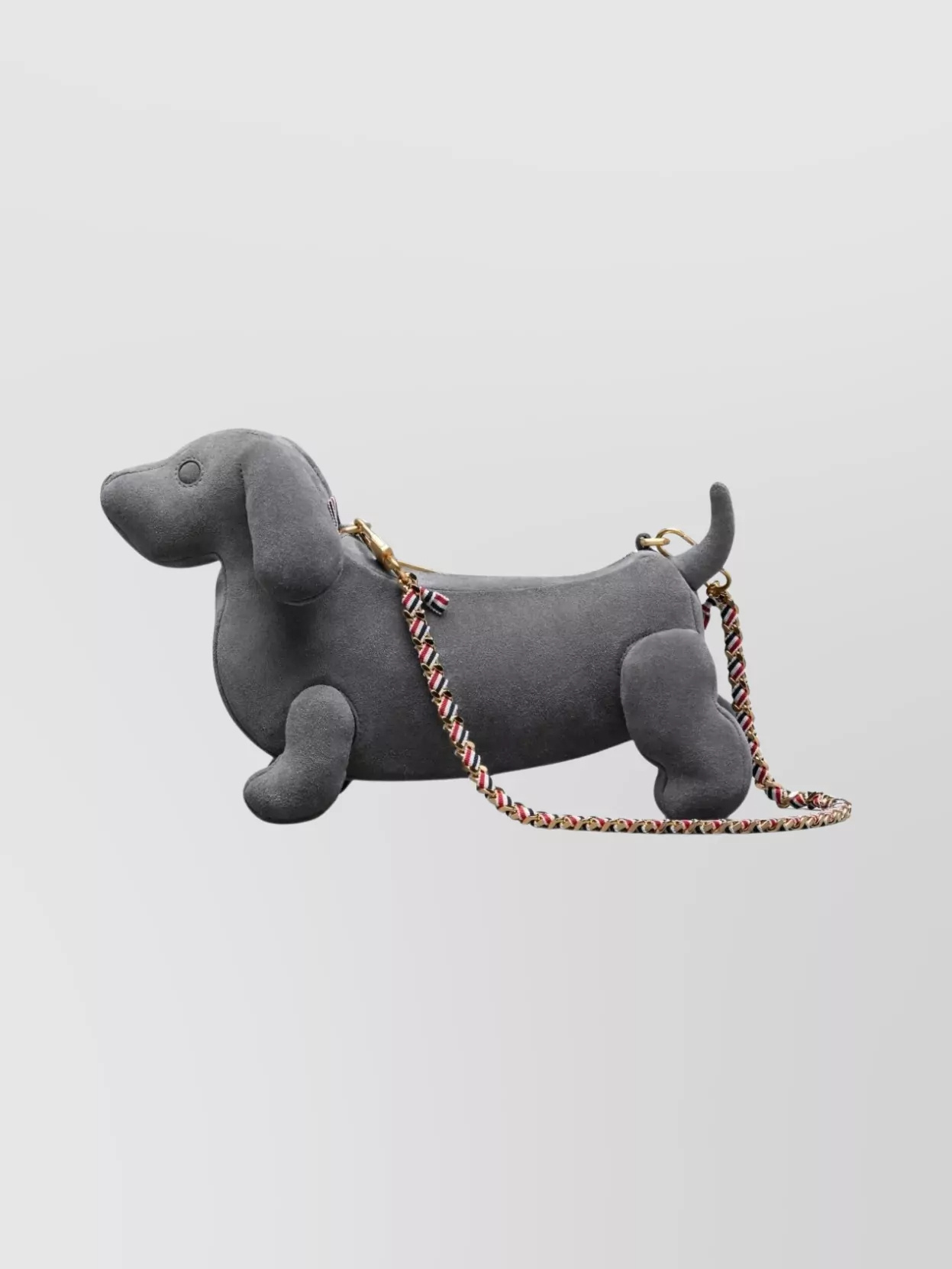 Thom Browne Hector Suede Clutch Bag In Gray
