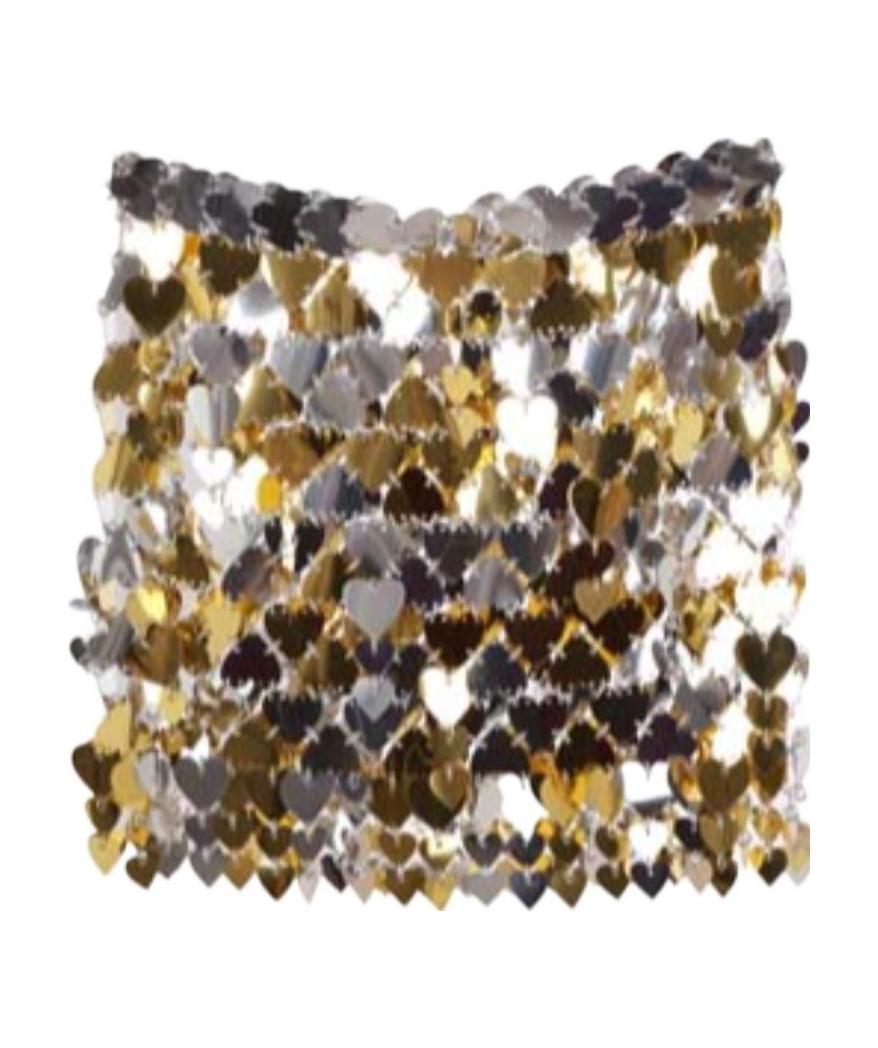 RABANNE HEART-PAILLETTES CHAINMAIL MINI SKIRT