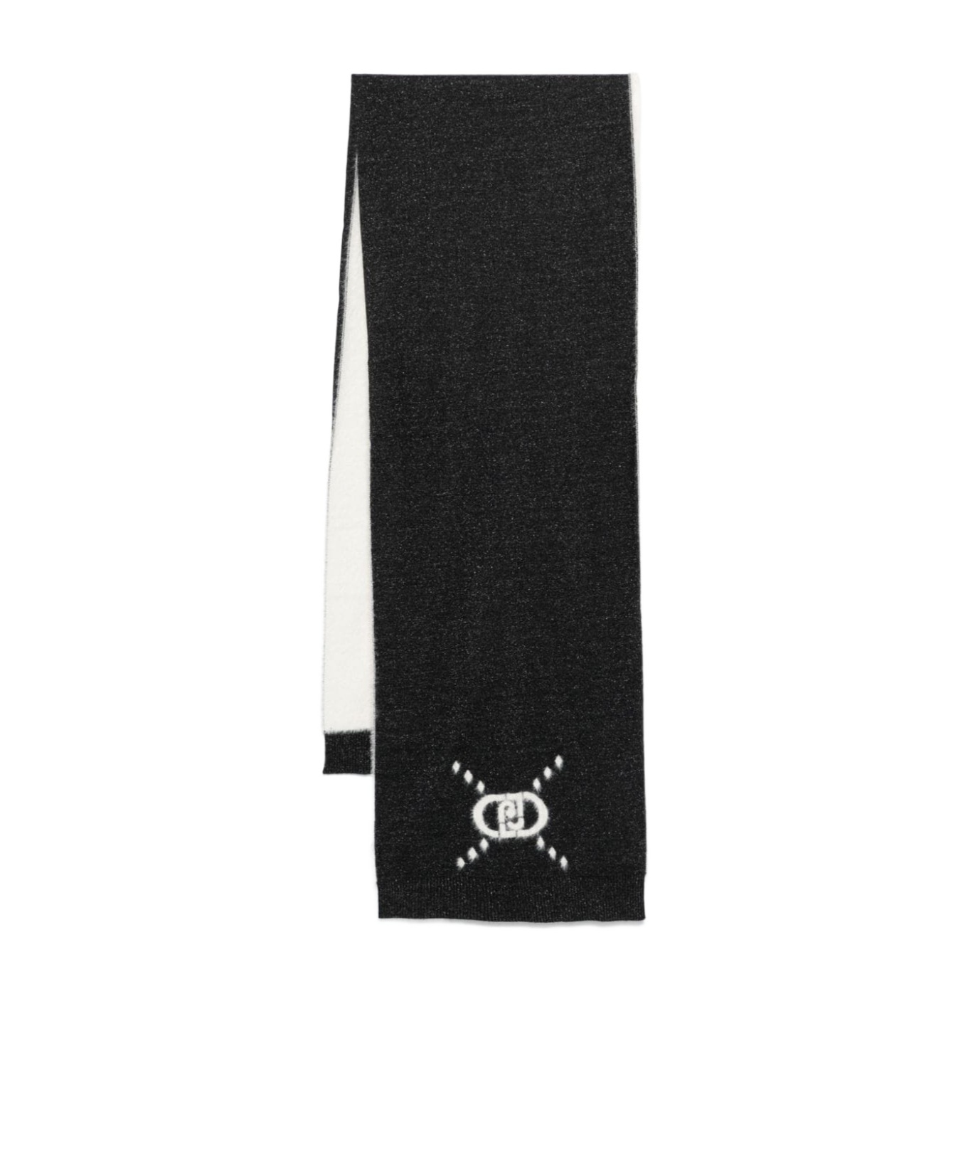 Liu •jo Logo-jacquard Scarf In Gray