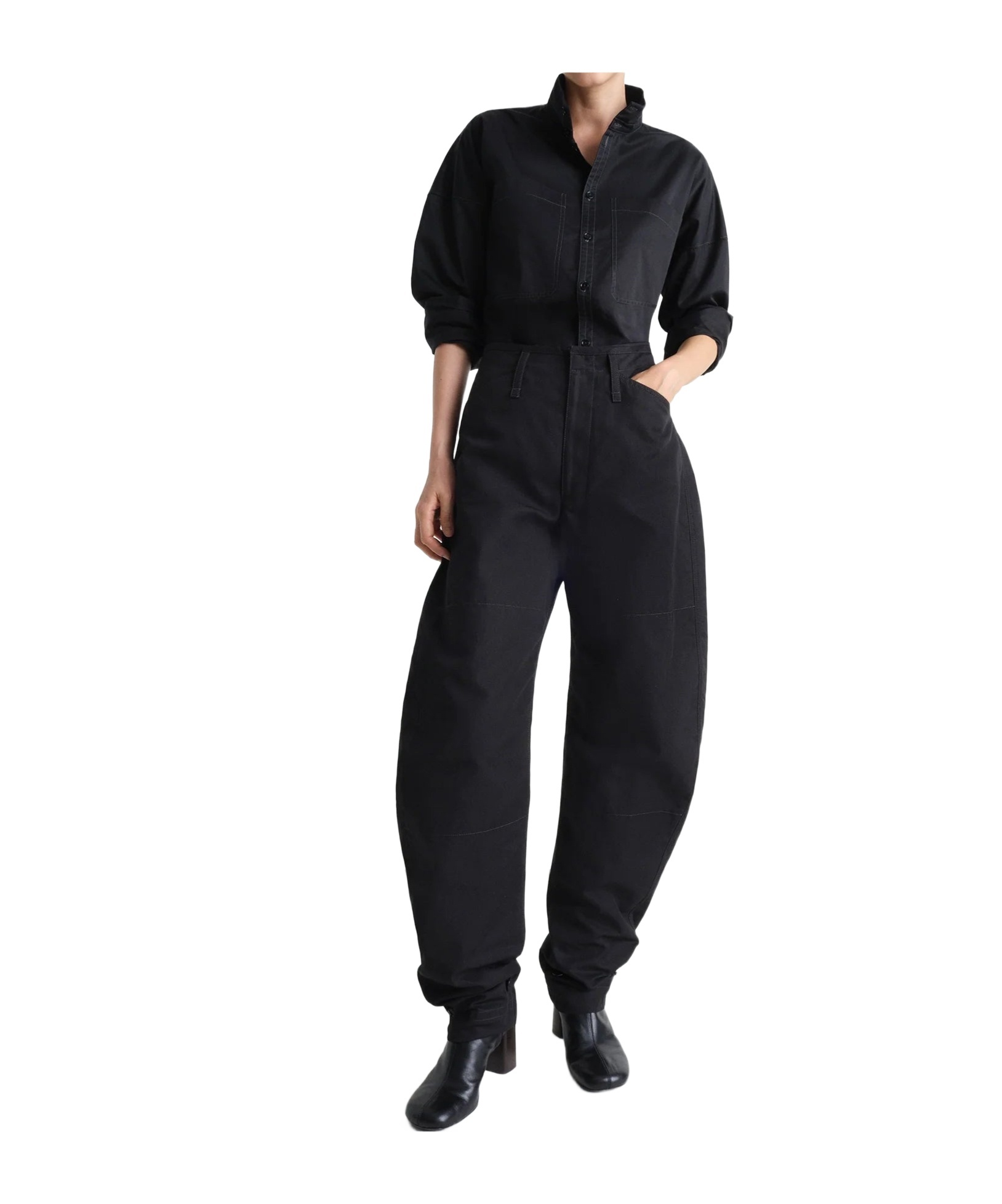 Lemaire Tapered Casual Pants In Black