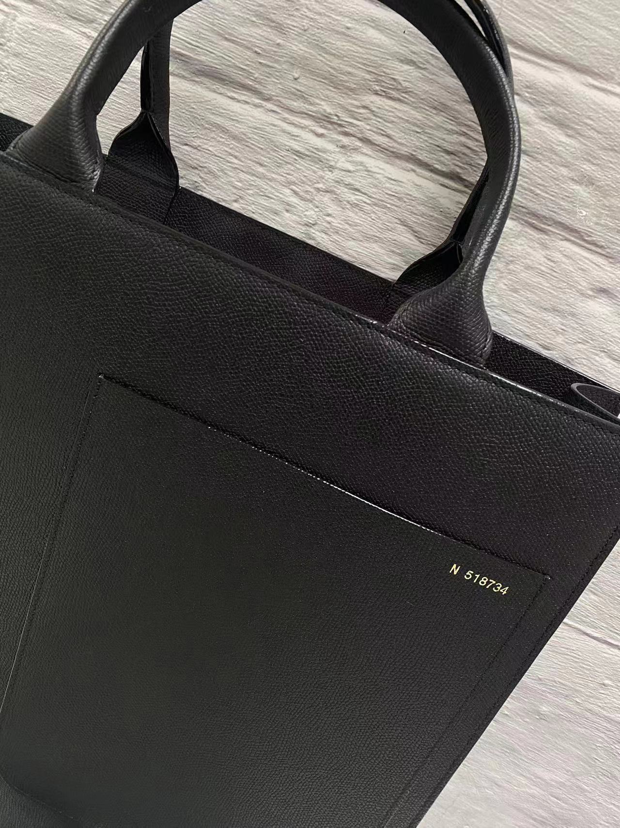Valextra Boxy Medium Top Handle Bag In Black