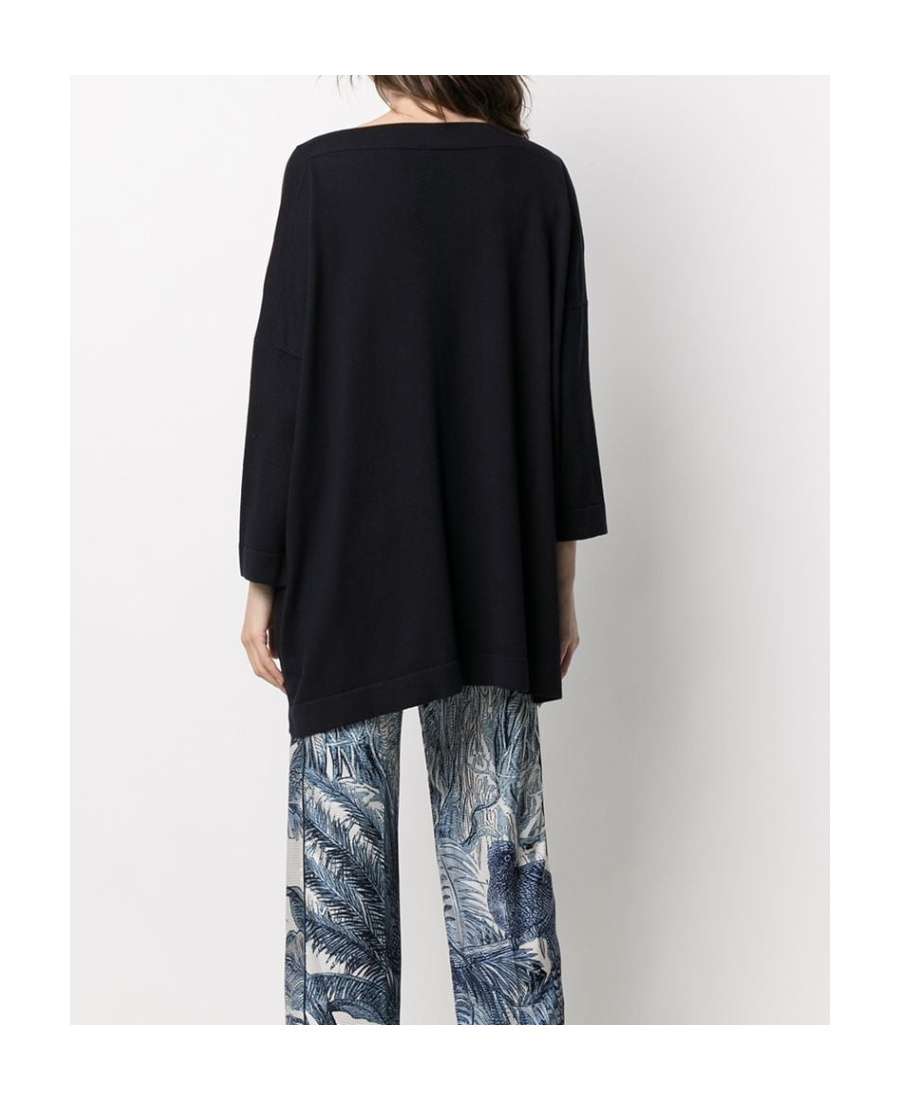 Daniela Gregis Navy Boat Neck Knit Jumper In Black