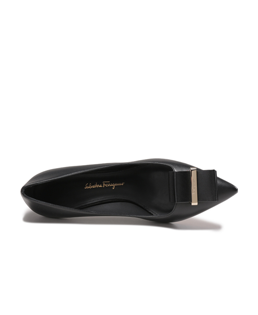 Ferragamo Double Bow Pointed Shallow High Heels