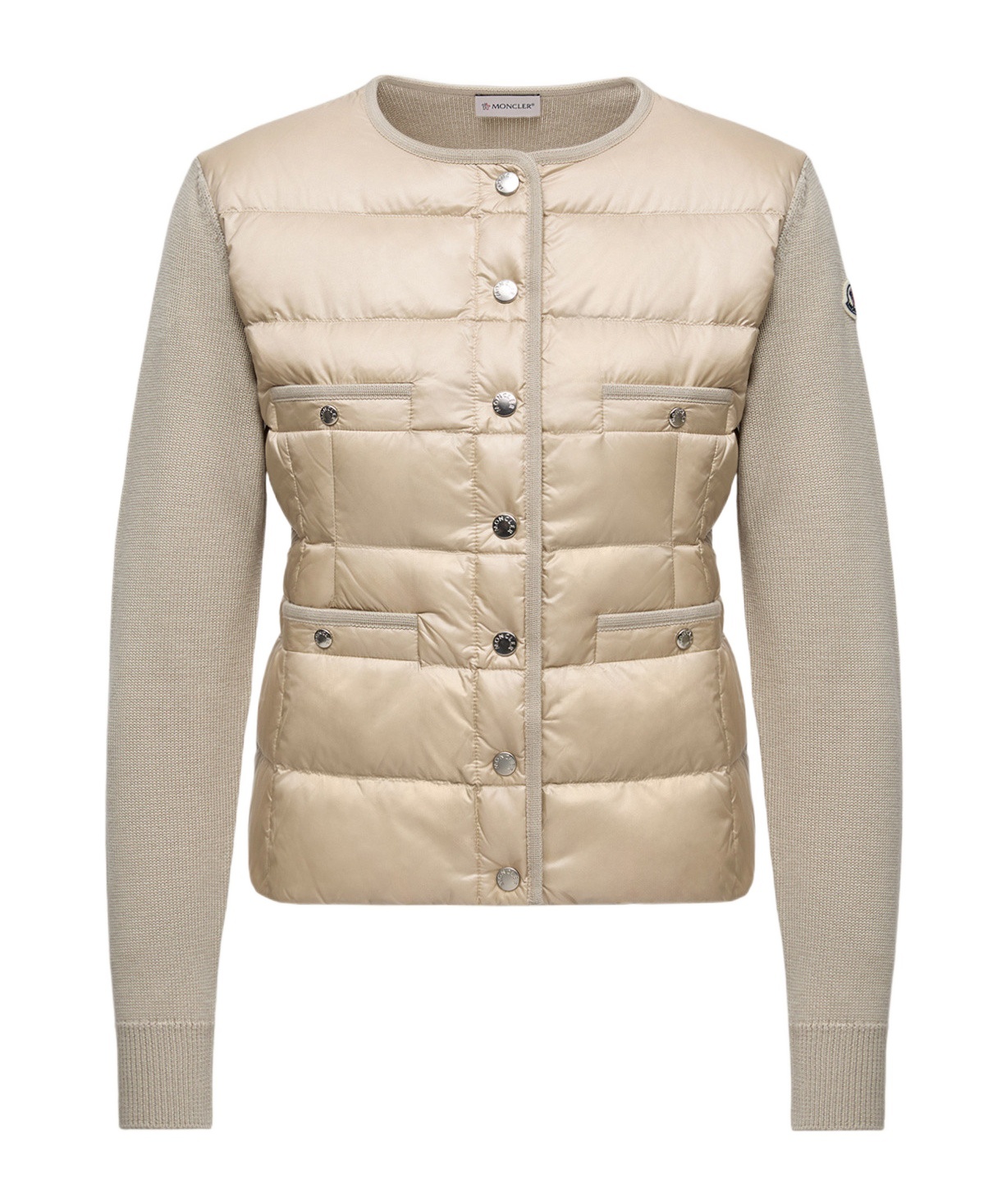 Moncler Padded Wool Cardigan In Multi