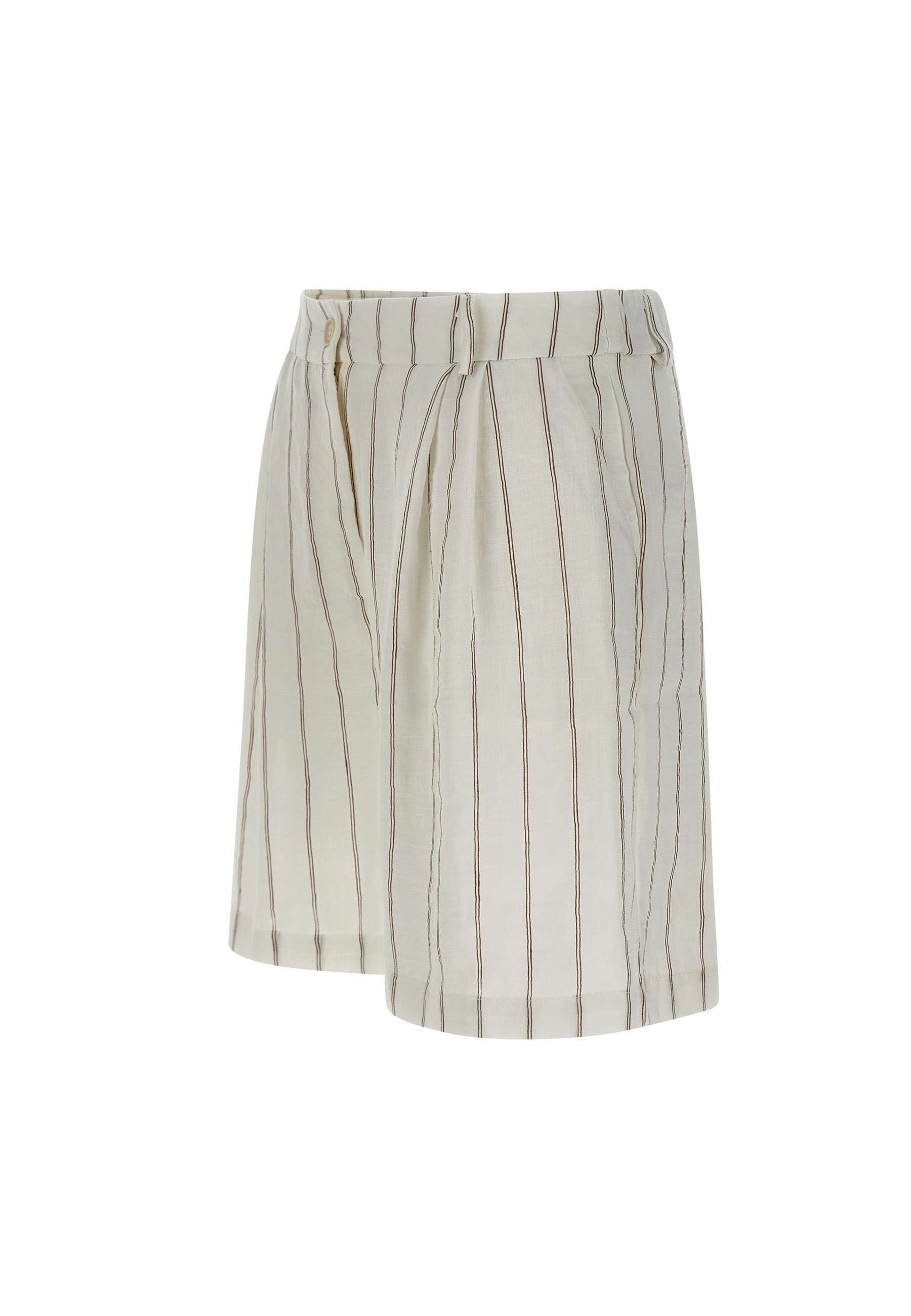 Kaos Blend Pinstripe Shorts In White