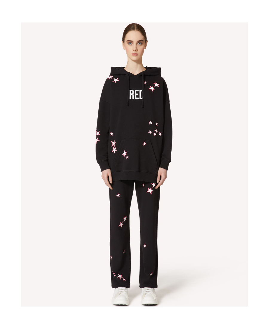 Red Valentino Pentagram Pattern Sweatpants In Black