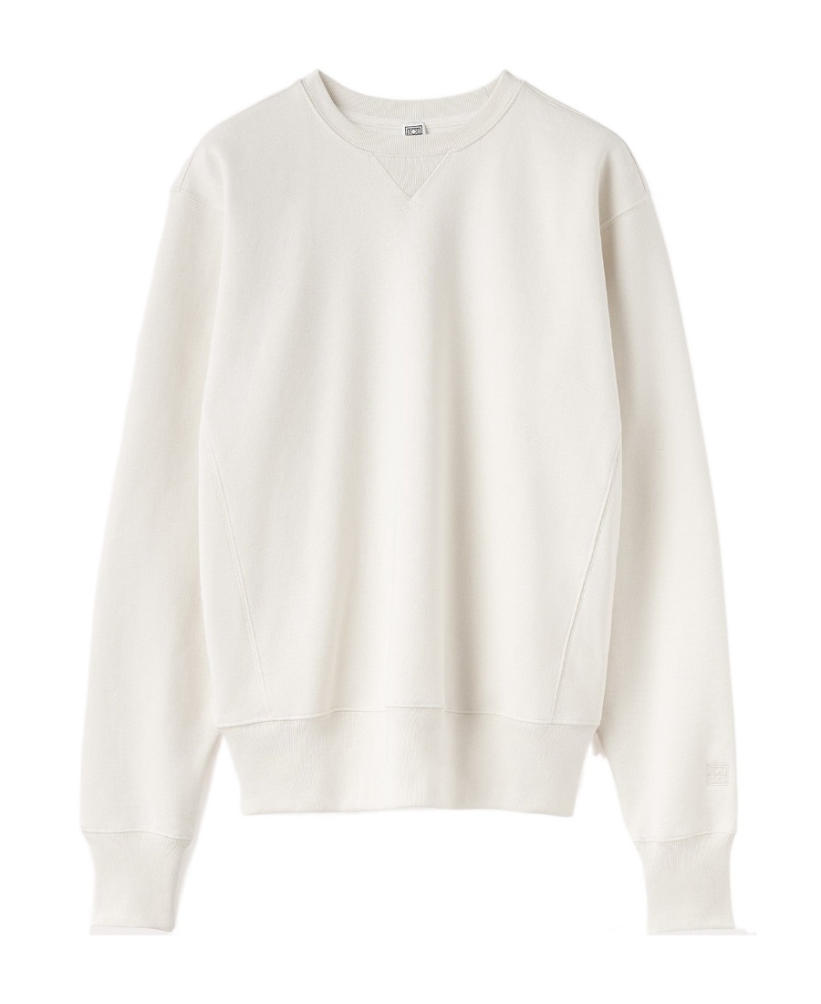 Totême Crew-neck Organic Cotton Sweatshirt In White