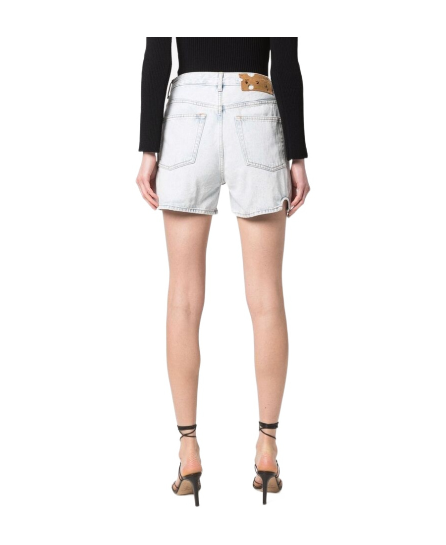 Off-white Meteor Straight Cotton Denim Shorts In White