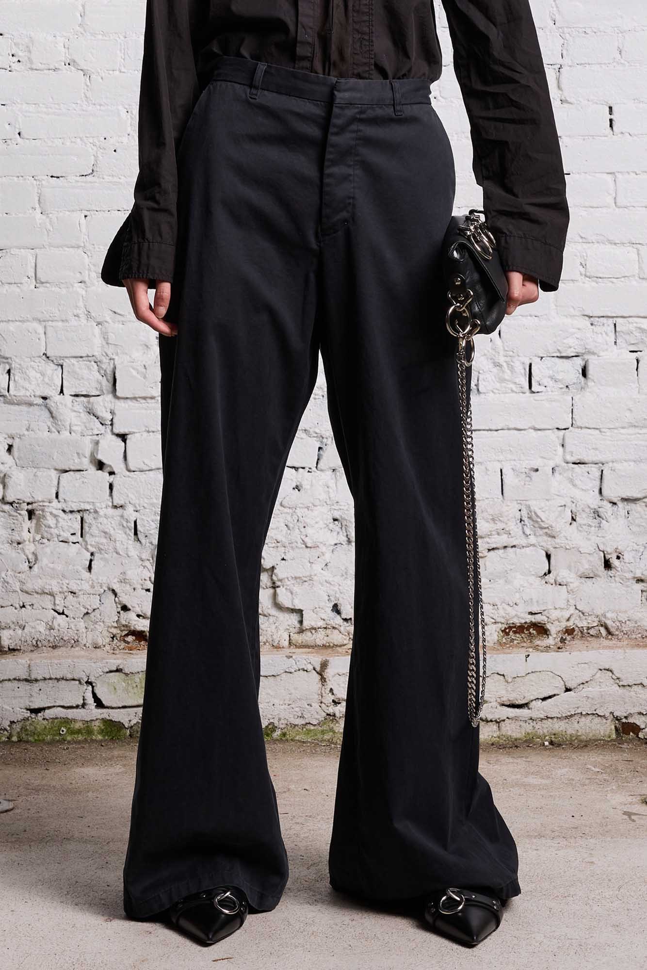 R13 High-waist Wide-leg Trousers In Black