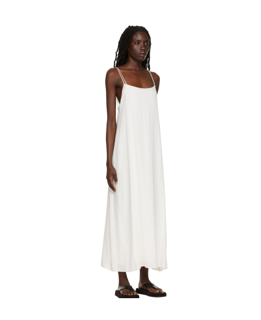 The Row Guinever Silk-satin Maxi Dress In White