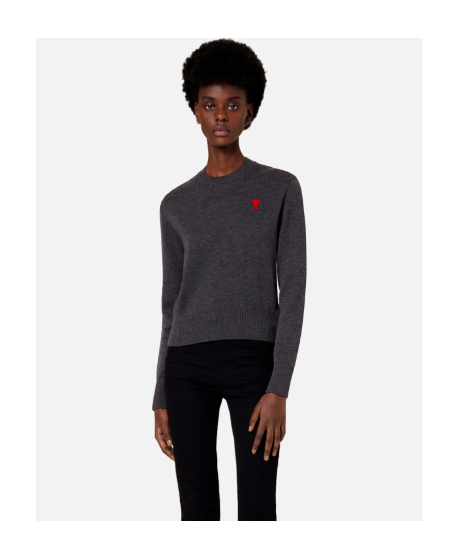 Ami Alexandre Mattiussi Heart-print Knitted T-shirt