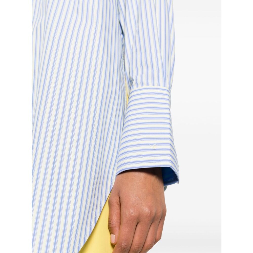 Shop Victoria Beckham Long-sleeved Striped Shirt In White