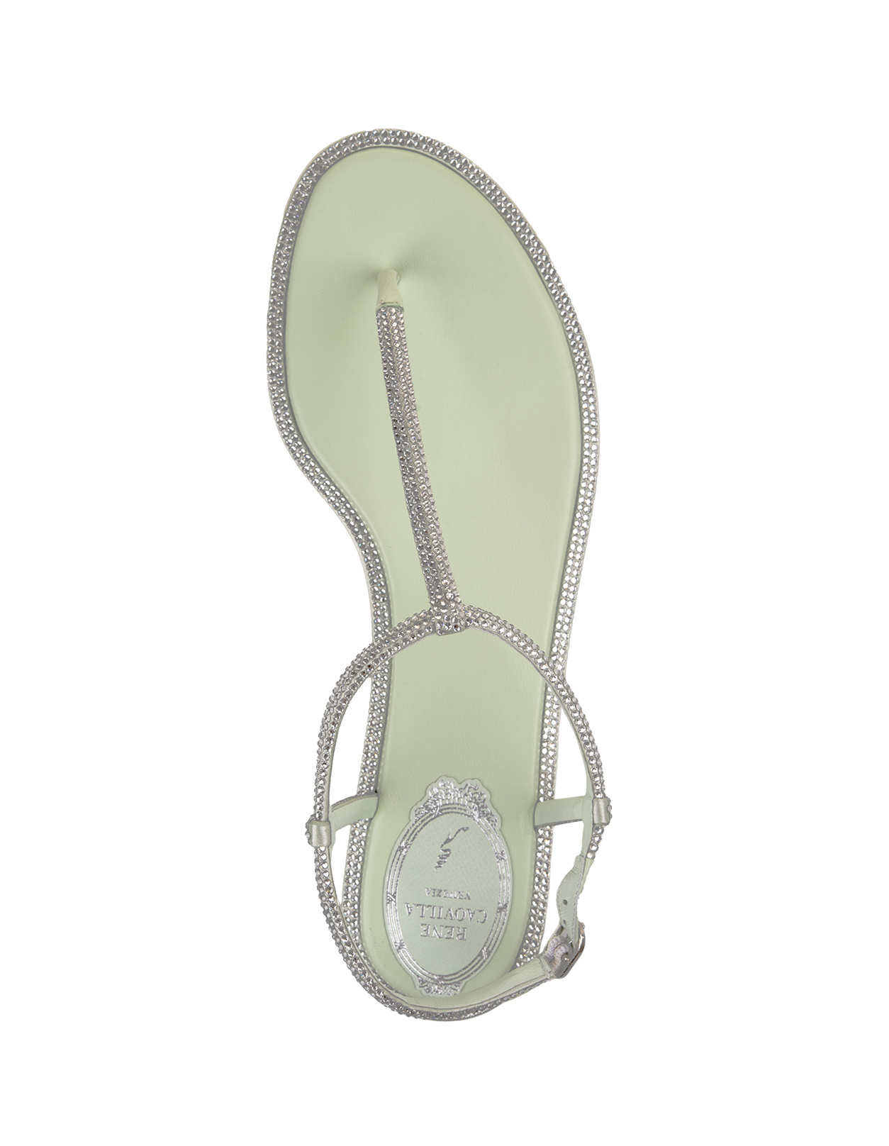 René Caovilla Diana White Sandal With Crystals 10 In Gray