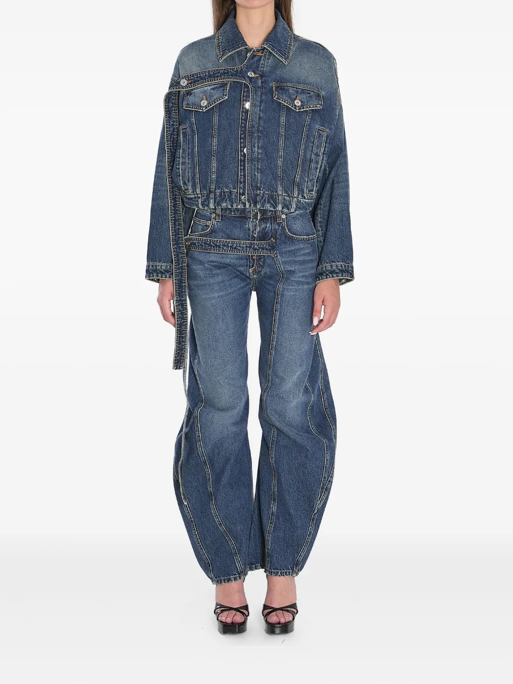 Jean Paul Gaultier Women Oversized Denim Jacket In Blue
