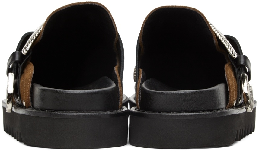 Toga Virilis Ssense Exclusive Tan Eyelet Metal Sabot Loafers In Black