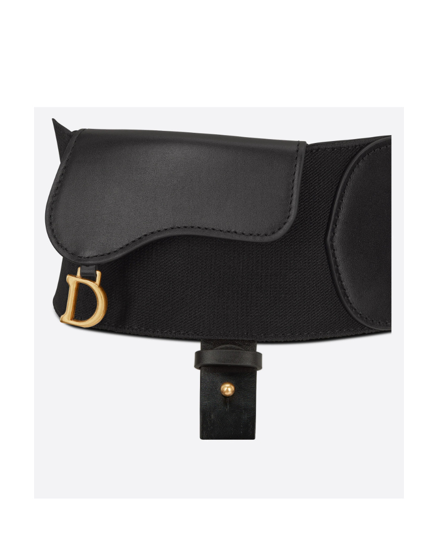 Dior Saddle Belt In Black