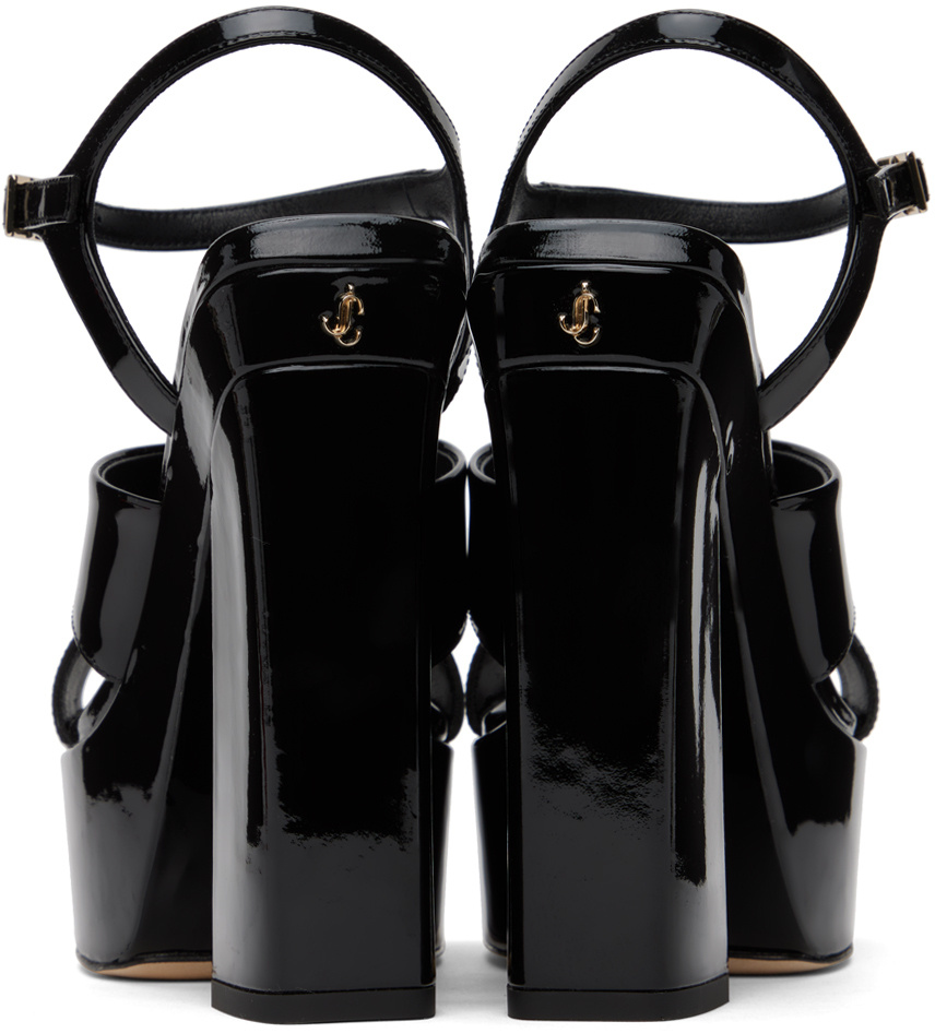 Jimmy Choo Square-headed High-heeled Sandals In Black