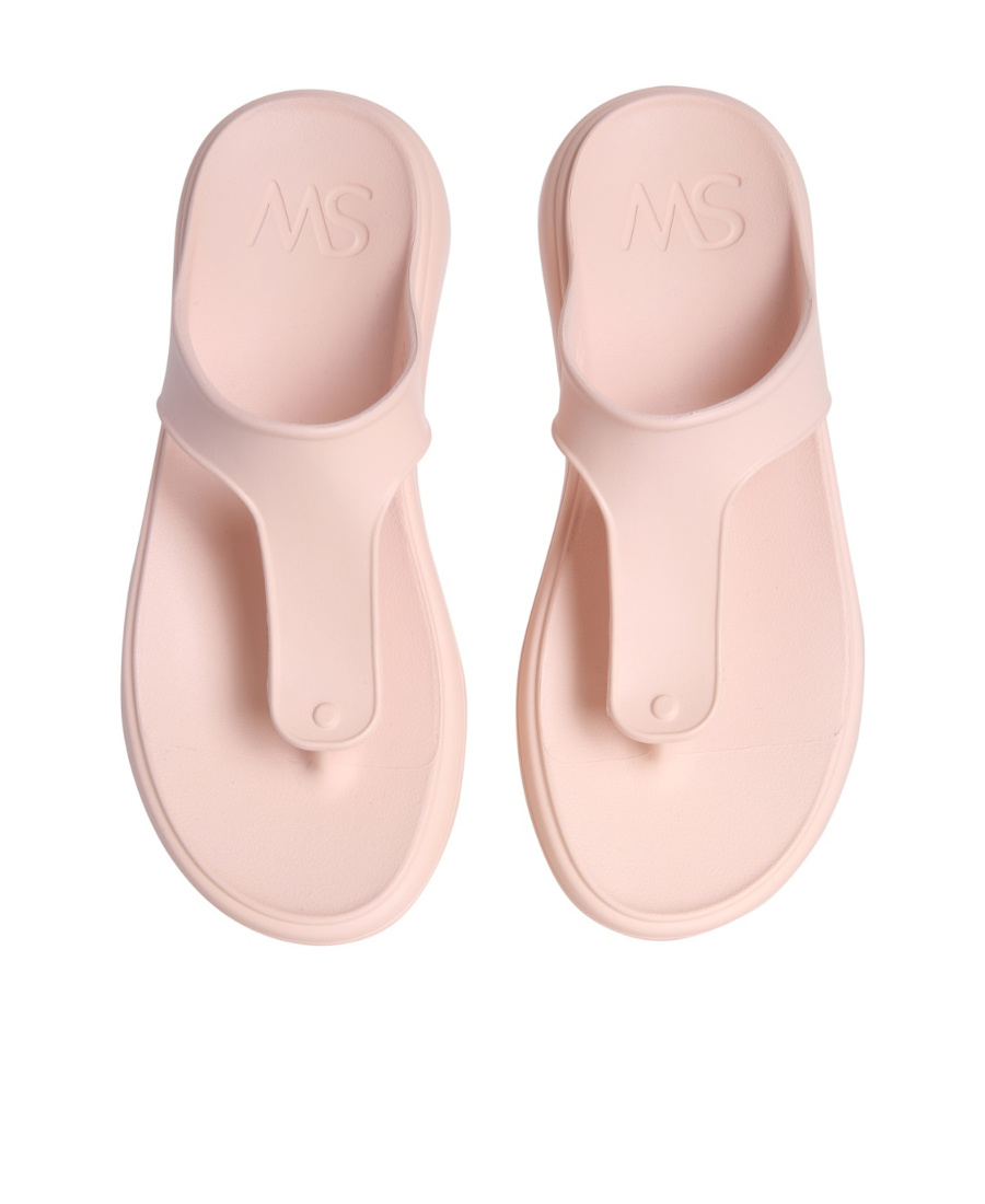 Stuart Weitzman Stuflex T-strap Slide Sandals In Nude