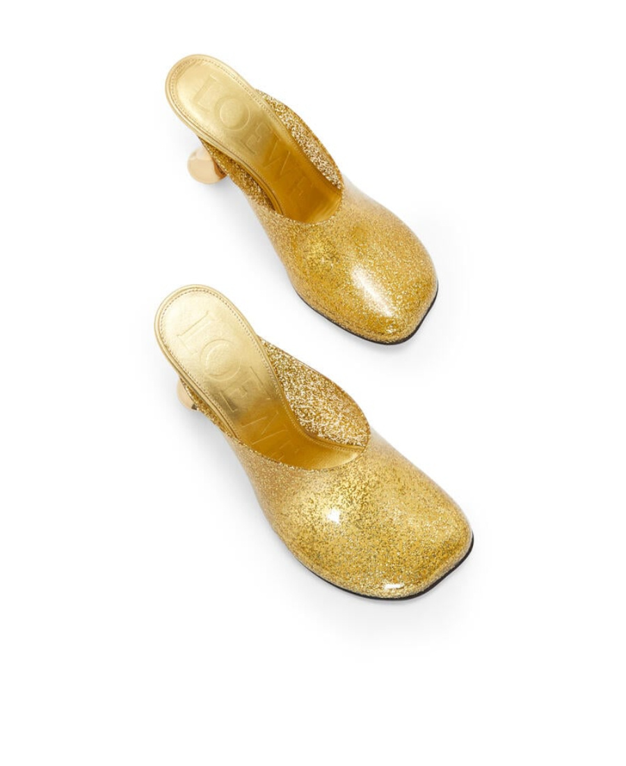 Loewe 105mm Toy Transparent Mules In Nude