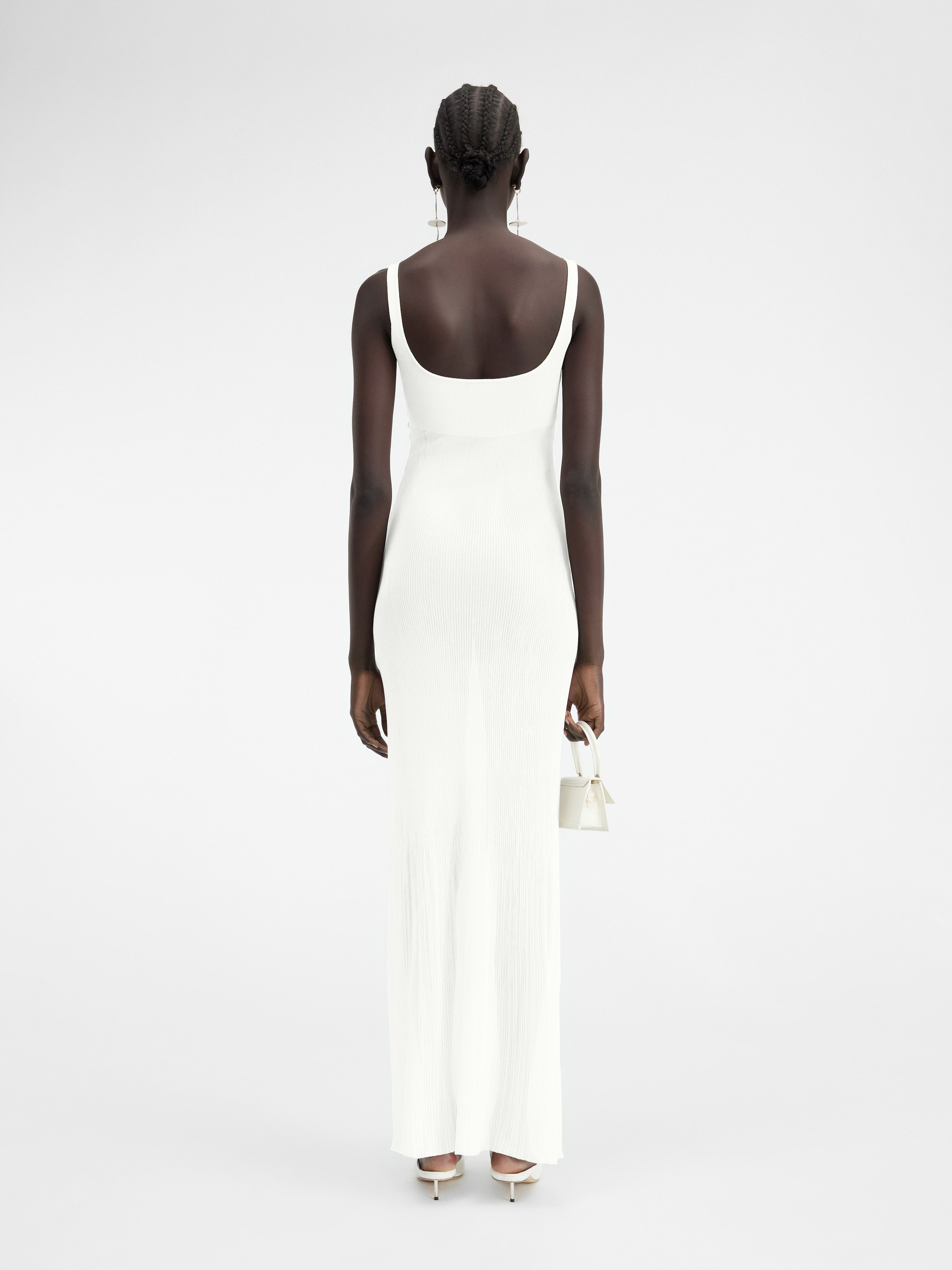 Jacquemus Ruched Cotton-gauze Maxi Dress In White
